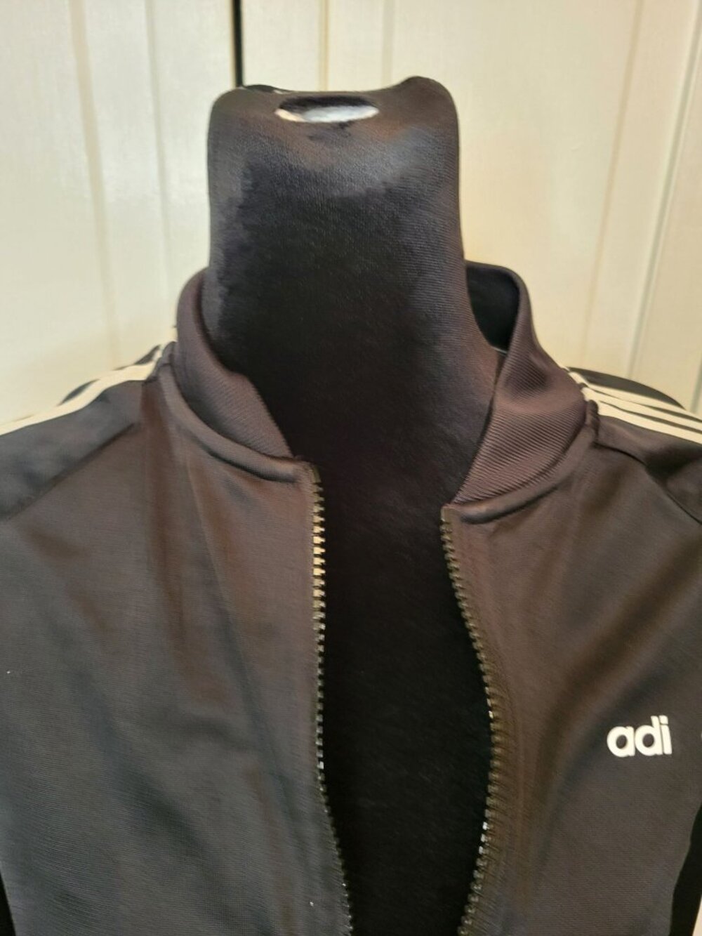 Adidas Black White Track Stripe Zip Up jacket S Streetwear Activewear School Gym - Picture 5 of 8